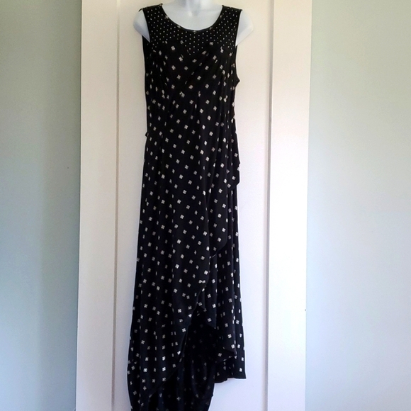 Marc by Marc Jacobs black silk blend beaded wrap maxi dress *flawed* size small - Picture 4 of 8